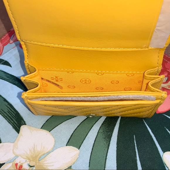Tory Burch Yellow Leather Mini Wallet - Picture 4 of 16